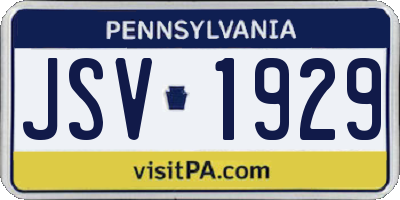 PA license plate JSV1929