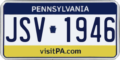 PA license plate JSV1946