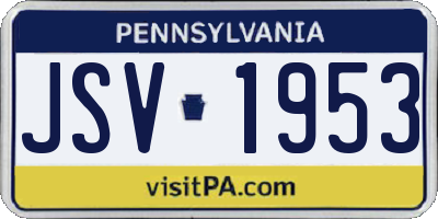 PA license plate JSV1953
