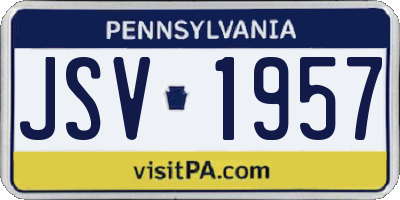 PA license plate JSV1957