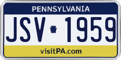 PA license plate JSV1959