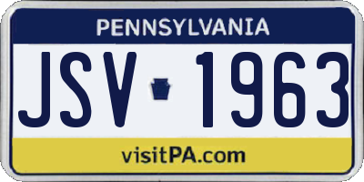 PA license plate JSV1963