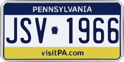 PA license plate JSV1966