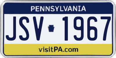 PA license plate JSV1967