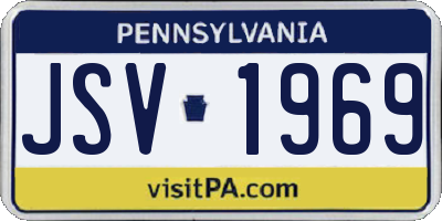 PA license plate JSV1969