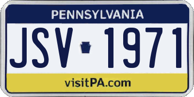 PA license plate JSV1971