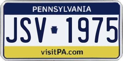 PA license plate JSV1975