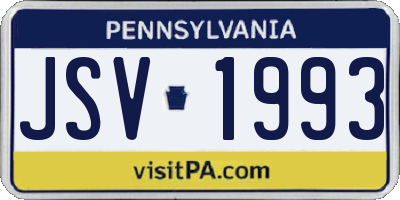 PA license plate JSV1993