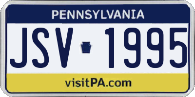 PA license plate JSV1995