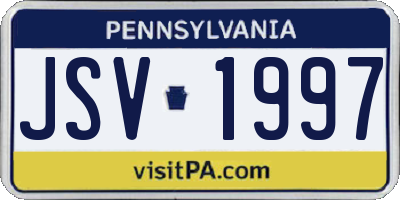 PA license plate JSV1997