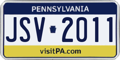 PA license plate JSV2011