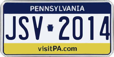 PA license plate JSV2014