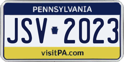 PA license plate JSV2023