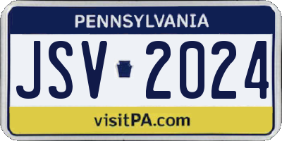 PA license plate JSV2024