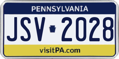 PA license plate JSV2028