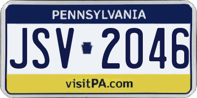PA license plate JSV2046