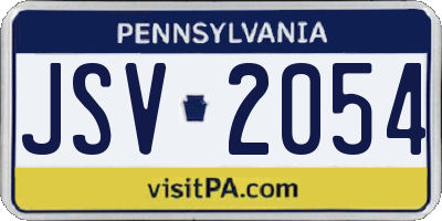 PA license plate JSV2054