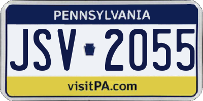 PA license plate JSV2055