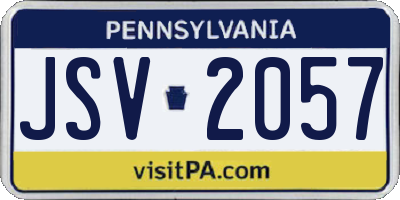 PA license plate JSV2057