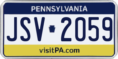 PA license plate JSV2059