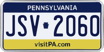 PA license plate JSV2060