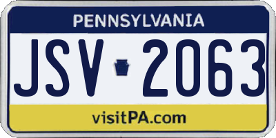 PA license plate JSV2063