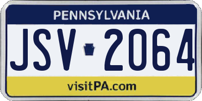 PA license plate JSV2064