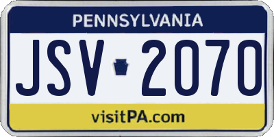 PA license plate JSV2070