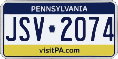 PA license plate JSV2074