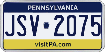 PA license plate JSV2075