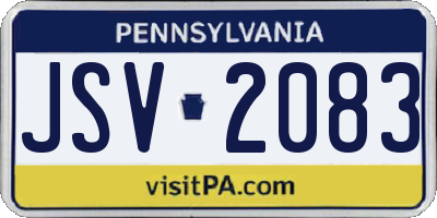 PA license plate JSV2083