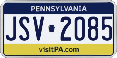 PA license plate JSV2085