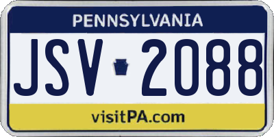 PA license plate JSV2088