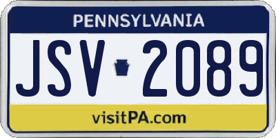 PA license plate JSV2089