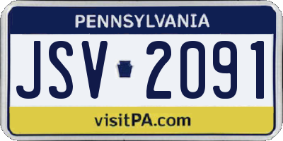 PA license plate JSV2091