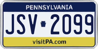 PA license plate JSV2099
