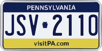 PA license plate JSV2110