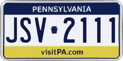 PA license plate JSV2111