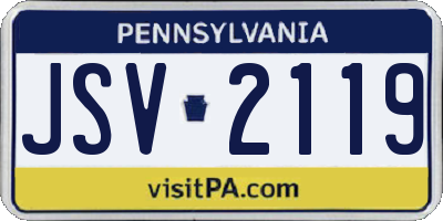 PA license plate JSV2119