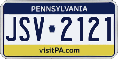 PA license plate JSV2121