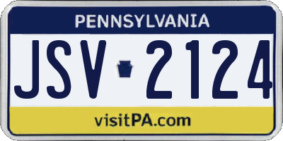 PA license plate JSV2124