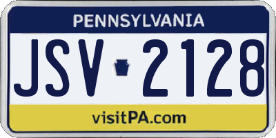 PA license plate JSV2128
