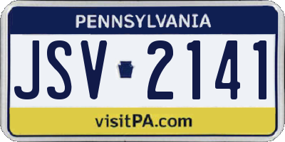 PA license plate JSV2141