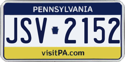 PA license plate JSV2152