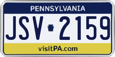 PA license plate JSV2159