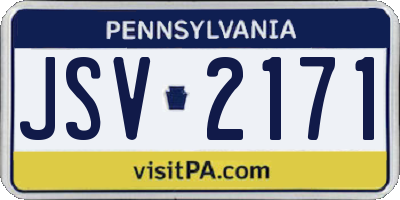 PA license plate JSV2171