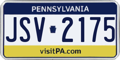 PA license plate JSV2175