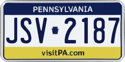 PA license plate JSV2187
