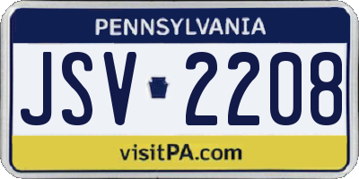PA license plate JSV2208