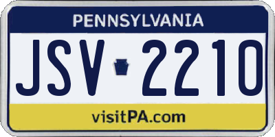 PA license plate JSV2210